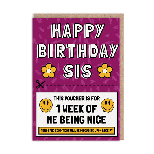 Nice For A Week Sister Birthday Card