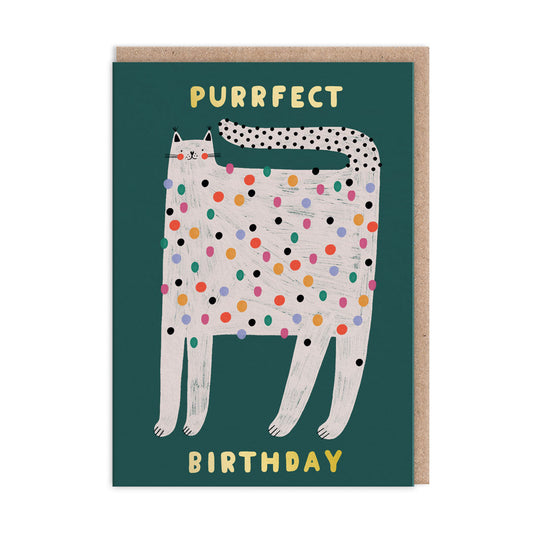 Spotty Cat Happy Birthday Card