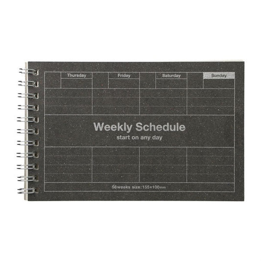 Design Diary Date Free Weekly Schedule Black