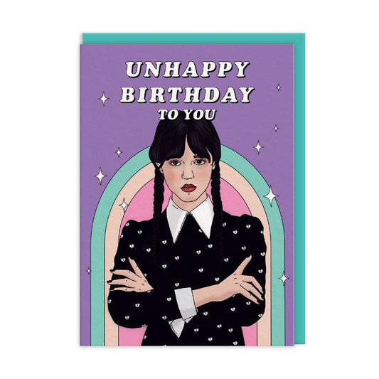 Wednesday Addams Unhappy Birthday Card