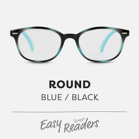 Easy Readers Round Blue/ Black +2.5