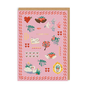 Love You - Love Icons Greeting Card (A6)