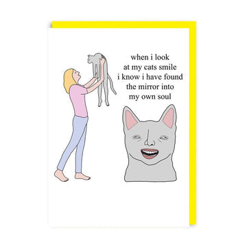 Cats Smile -
Woman and Cat Greeting Card