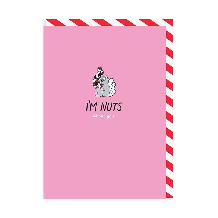 Nuts About You Enamel Pin Greeting Card