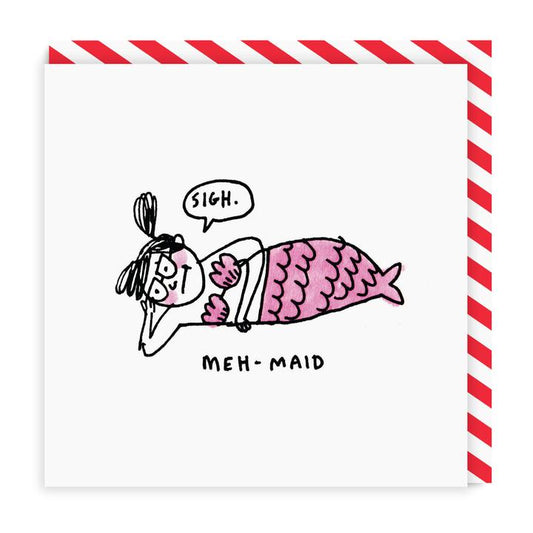 Meh Maid Square Greeting Card