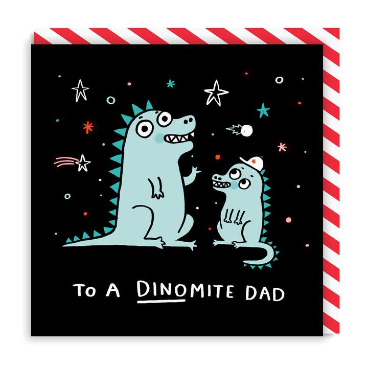 A Dinomite Dad Square Greeting Card