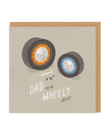 Dad Youre Wheely Great Square Greeting Card