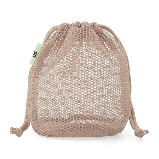 Drawstring Pouch Beige Mesh Collection
