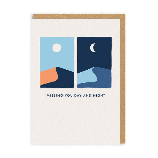 Miss You - Day and Night Greeting Card
