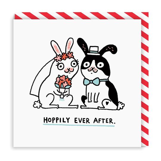 Hoppily Ever After Square Greeting Card