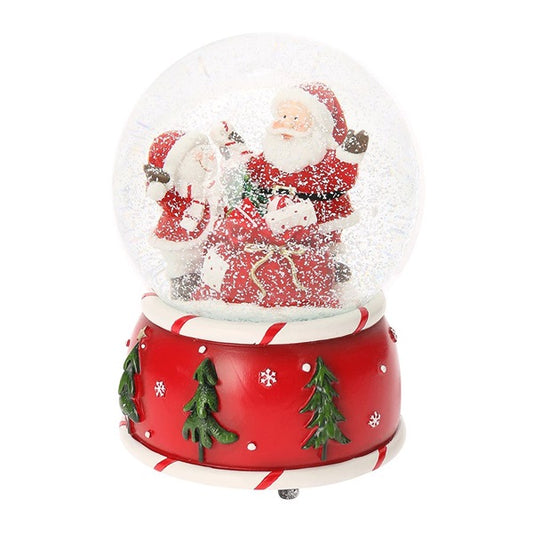 Snow Globe Music Box Santa Claus Snowman