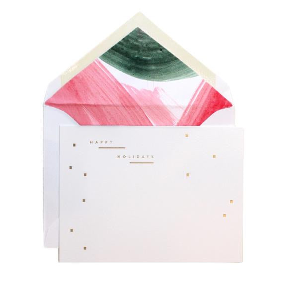 Greeting Cards / Holiday (Poinsettia Painted Liner, white)