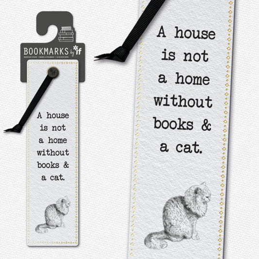 Literary Bookmarks - Books & a cat