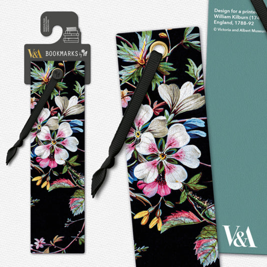 V&A Bookmarks - Black Floral