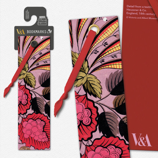 V&A Bookmarks - Pink Berry Textile