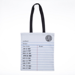 Picture of Library Card Cotton Tote Bag - Grey