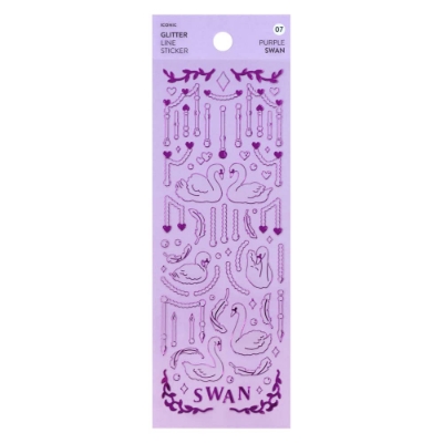 Picture of ICONIC Glitter Line Sticker Purple Swan