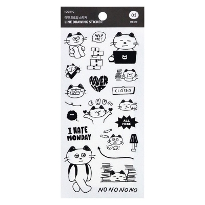 Picture of ICONIC - Line Drawing Sticker Meow