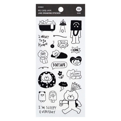 Picture of ICONIC - Line Drawing Sticker Bear