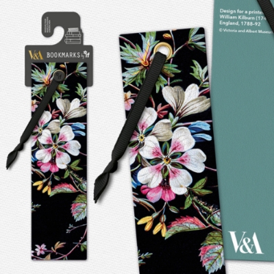 Picture of V&A Bookmarks - Black Floral