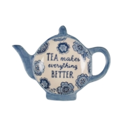 Picture of Blue Floral Tea Lovers Tea Bag Dish