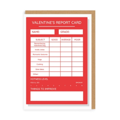 Picture of Valentine's Report Card Greeting Card