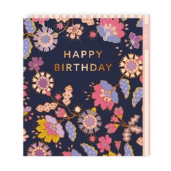 Picture of Cath Kidston Gold Outlined Flowers LargeBirthday Greeting Card