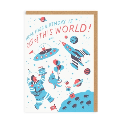 Picture of Space Birthday Greeting Card