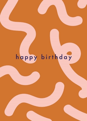 Picture of Happy Birthday Orange Squiggle