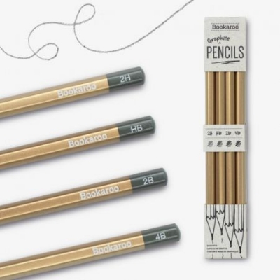 Picture of Bookaroo Graphite Pencils - Gold