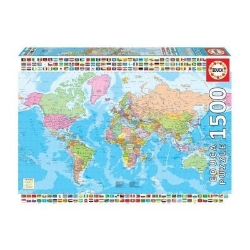 Picture of Map of The World With Flags 1500pc Jigsaw Puzzle