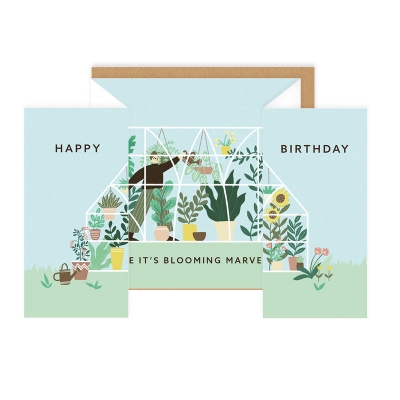 Picture of Green House birthday Concertina Card