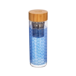 Picture of Blue Wave Glass Water Bottle