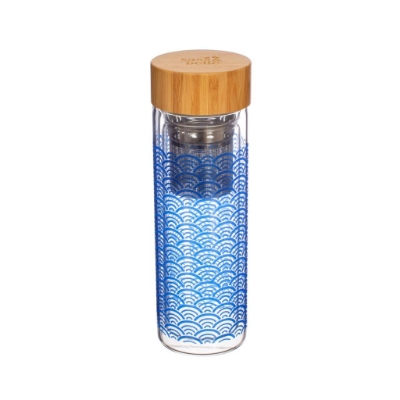 Picture of Blue Wave Glass Water Bottle