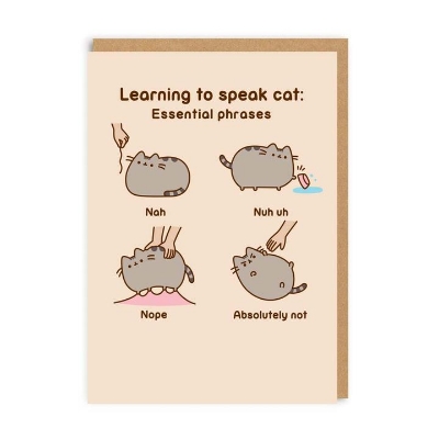 Picture of Pusheens Learning To Speak Cat Greeting Card