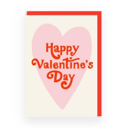 Picture of Happy Valentines Day Retro Heart Greeting Card