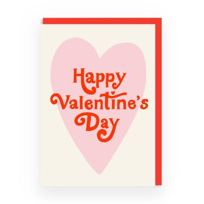 Picture of Happy Valentines Day Retro Heart Greeting Card