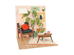 Picture of Cozy Room Pop-up Greeting Card with Envelope