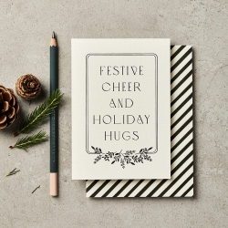 Picture of Festive Cheer And Holiday Hugs Handprinted Card