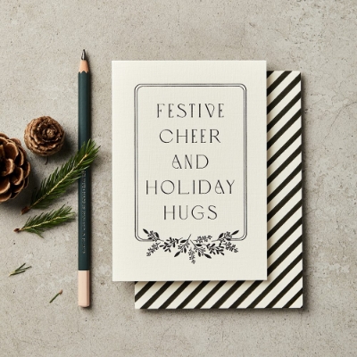 Picture of Festive Cheer And Holiday Hugs Handprinted Card