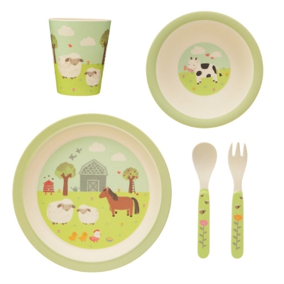 Picture of Farmyard Friends Bamboo Tableware Set