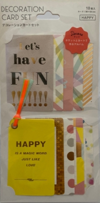 Picture of Decoration card set for photo album Happy