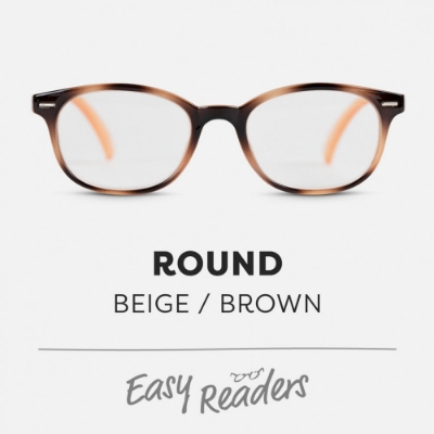 Picture of Easy Readers Round Beige/ Brown +1.5