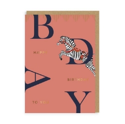 Picture of Happy Birthday Zebra Greeting Card