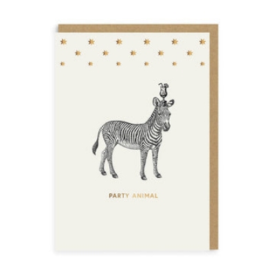 Picture of Mono Party Animal Zebra Greeting Card