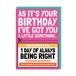 Picture of Always Right Voucher Birthday Card