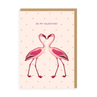 Picture of Be My Valentine Flamingos Greeting Card