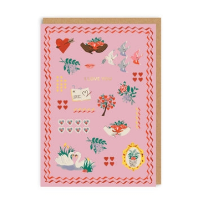 Picture of Love You - Love Icons Greeting Card (A6)