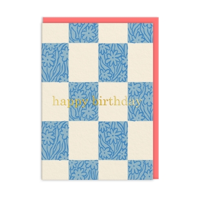 Picture of Checker floral Happy Birthday