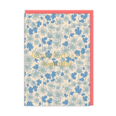 Picture of Blue Daisies Happy Birthday Card